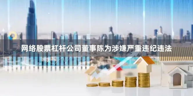 网络股票杠杆公司董事陈为涉嫌严重违纪违法